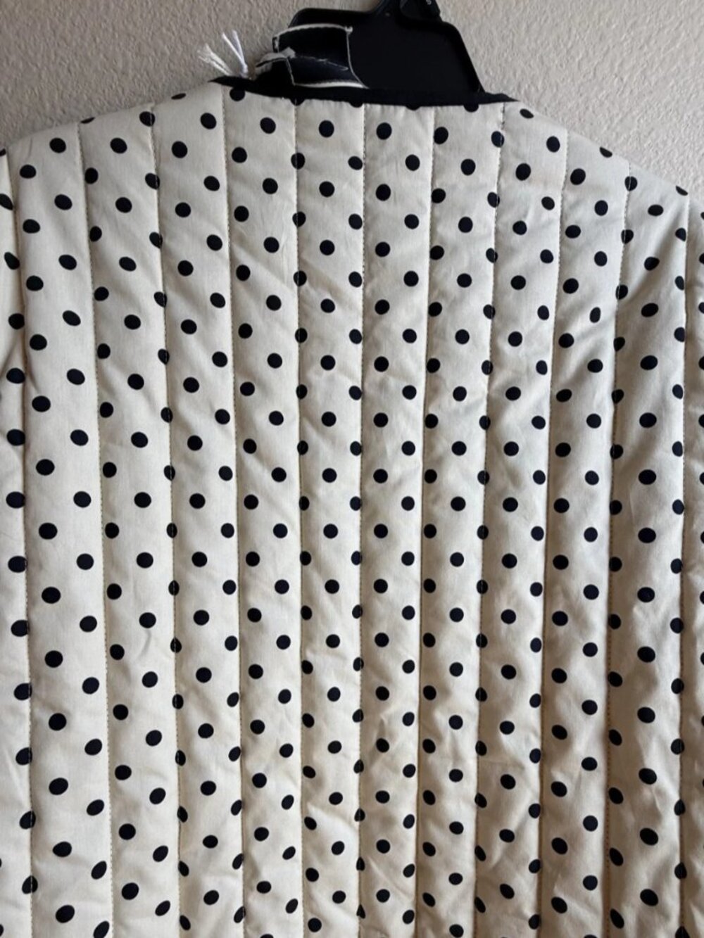 Joie Women's Reversible Quilted Jacket Cream Polka Dot Black Cotton Size S NWT - Picture 8 of 16
